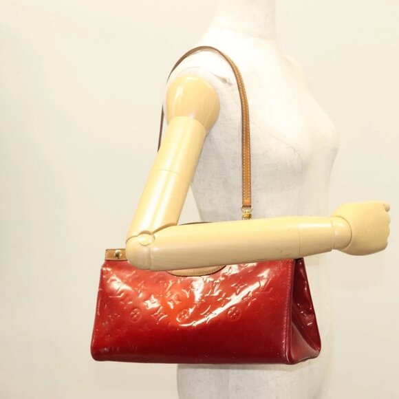 LOUIS VUITTON Vernis Roxbury Drive Hand Bag 2way Red M91987 LV Auth bs28210 - Picture 1 of 16